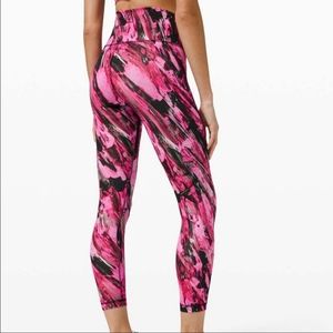 Lululemon wunder train everlux pink print high rise leggings